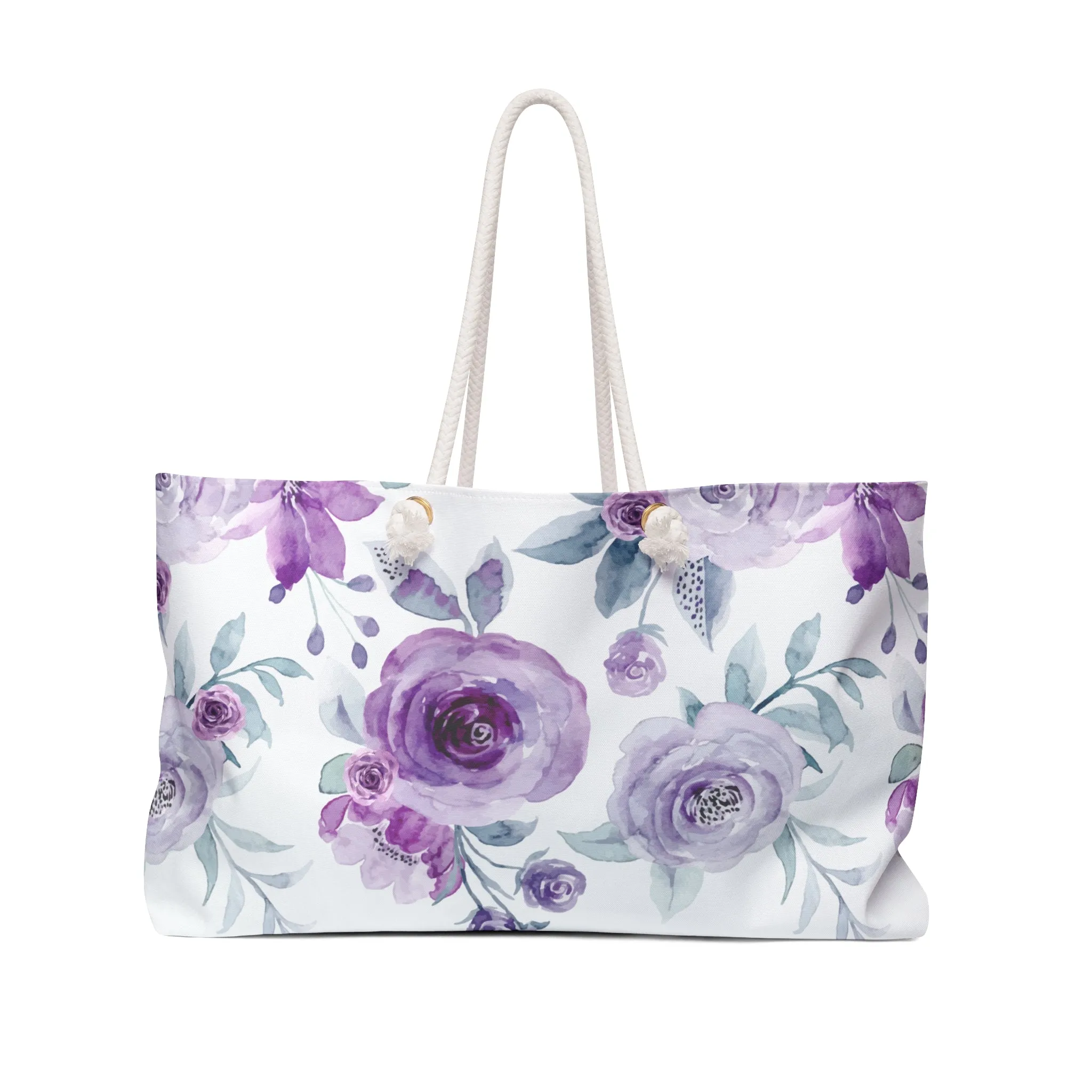 Violet Voyage Oversized Floral Weekender Tote for Her