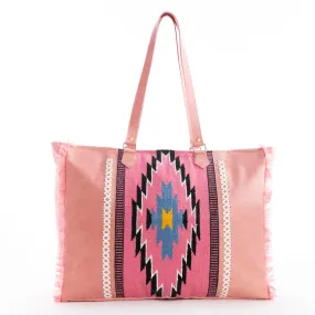 Wagon Trails Weekender Bag in Pink