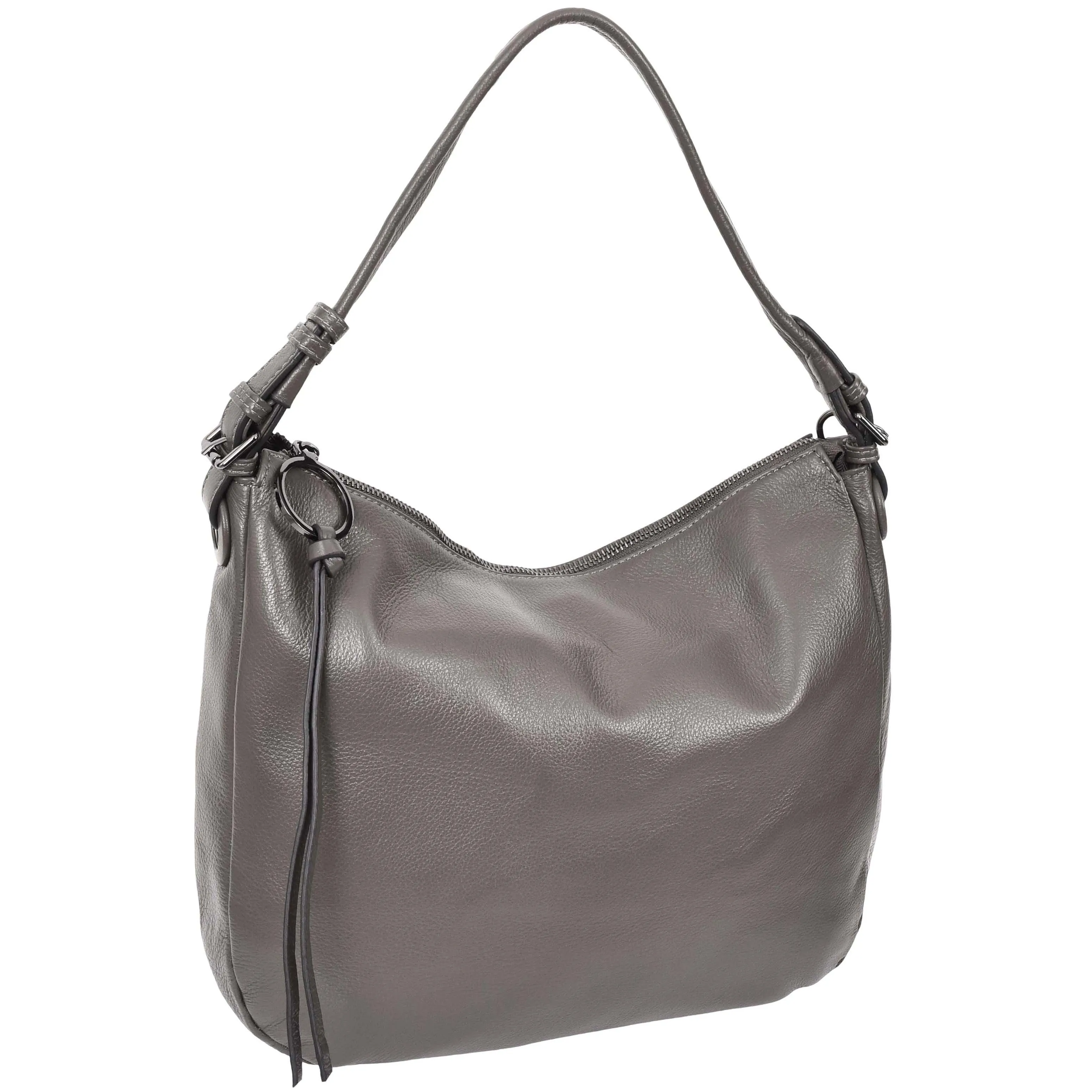 Womens Real Leather Hobo Style Handbag Diana Grey