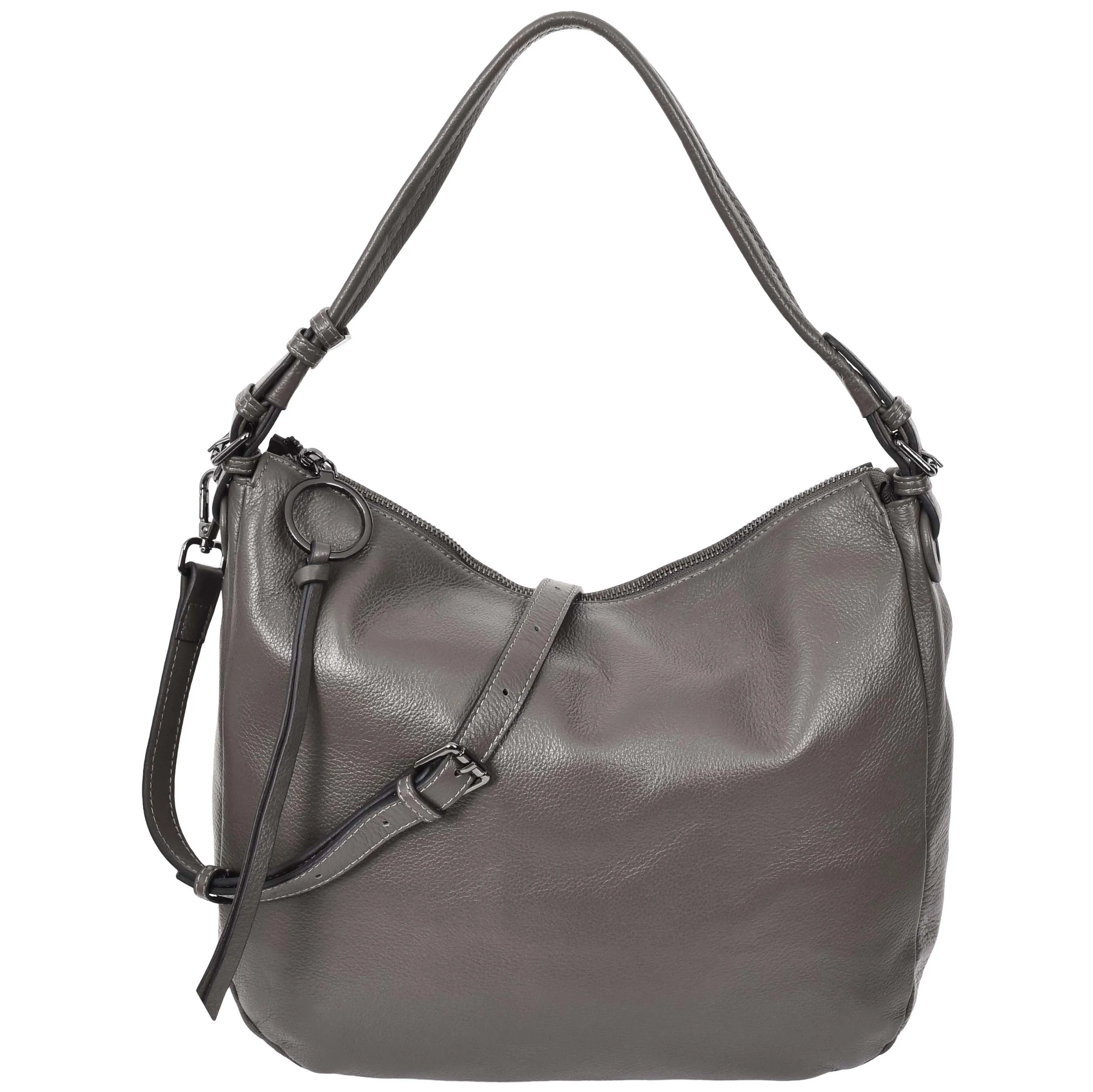 Womens Real Leather Hobo Style Handbag Diana Grey