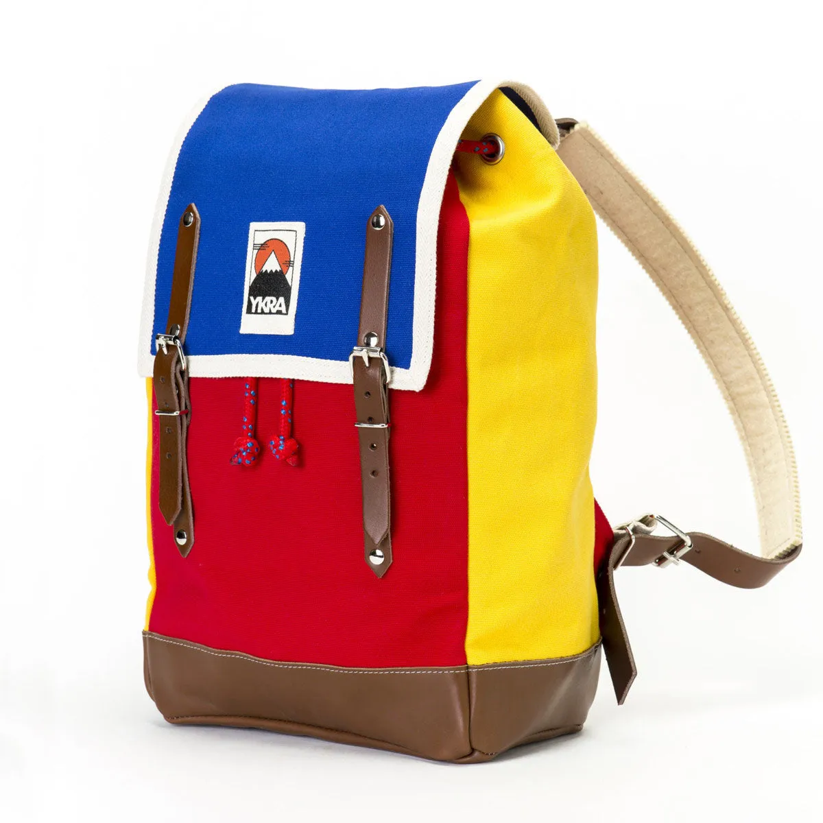 YKRA Matra Mini Cotton Strap Backpack Blue / Red / Yellow